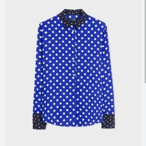 Paul Smith London Blue and Black Polka Dot Blouse
